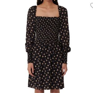 NWT Maje Rithik Smocked Floral Mini Dress